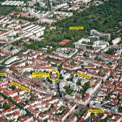 Wohlfühl-Oase „Fallmerayer Hof II“: zwischen Kurfürstenplatz und Hohenzollernplatz, ganz nahe am Luitpoldpark
